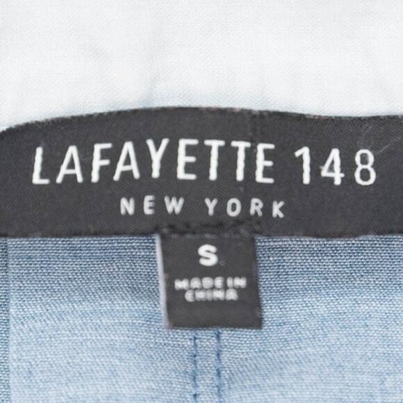 Lafayette 148 New York Long Sleeve Button Down Chambray Shirt Size Small - Picture 7 of 10
